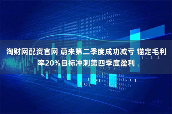 淘财网配资官网 蔚来第二季度成功减亏 锚定毛利率20%目标冲刺第四季度盈利